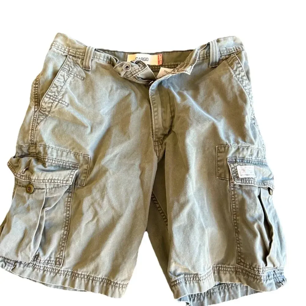 VTG Levis Cargo Shorts mens 34 Baggy kahki grunge y2k khaki utility Cotton